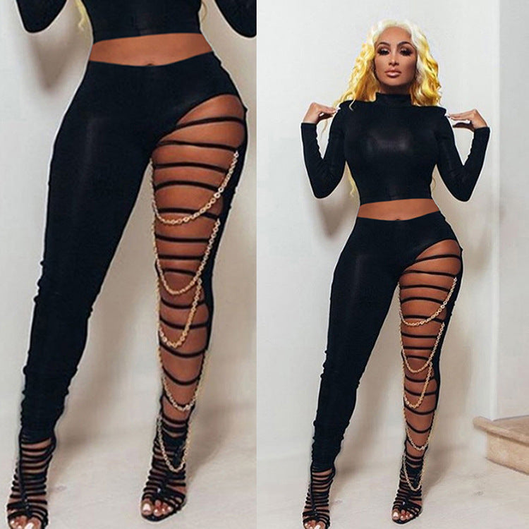 Chain Reaction Cutout Pants
