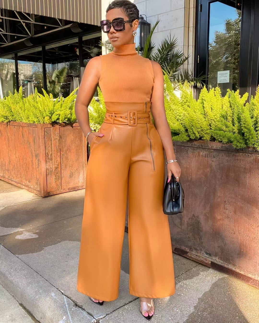 Power Moves PU Leather Wide-Leg Pants ✨
