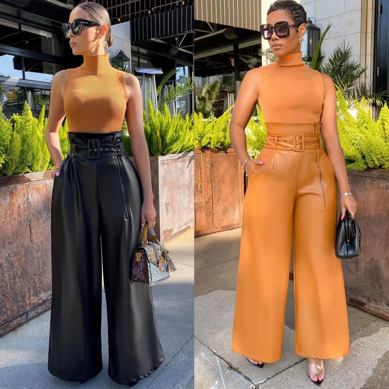 Power Moves PU Leather Wide-Leg Pants ✨