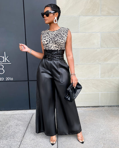 Power Moves PU Leather Wide-Leg Pants ✨